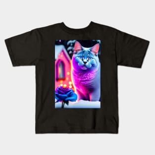 So Glowy British Shorthair Cat Kids T-Shirt